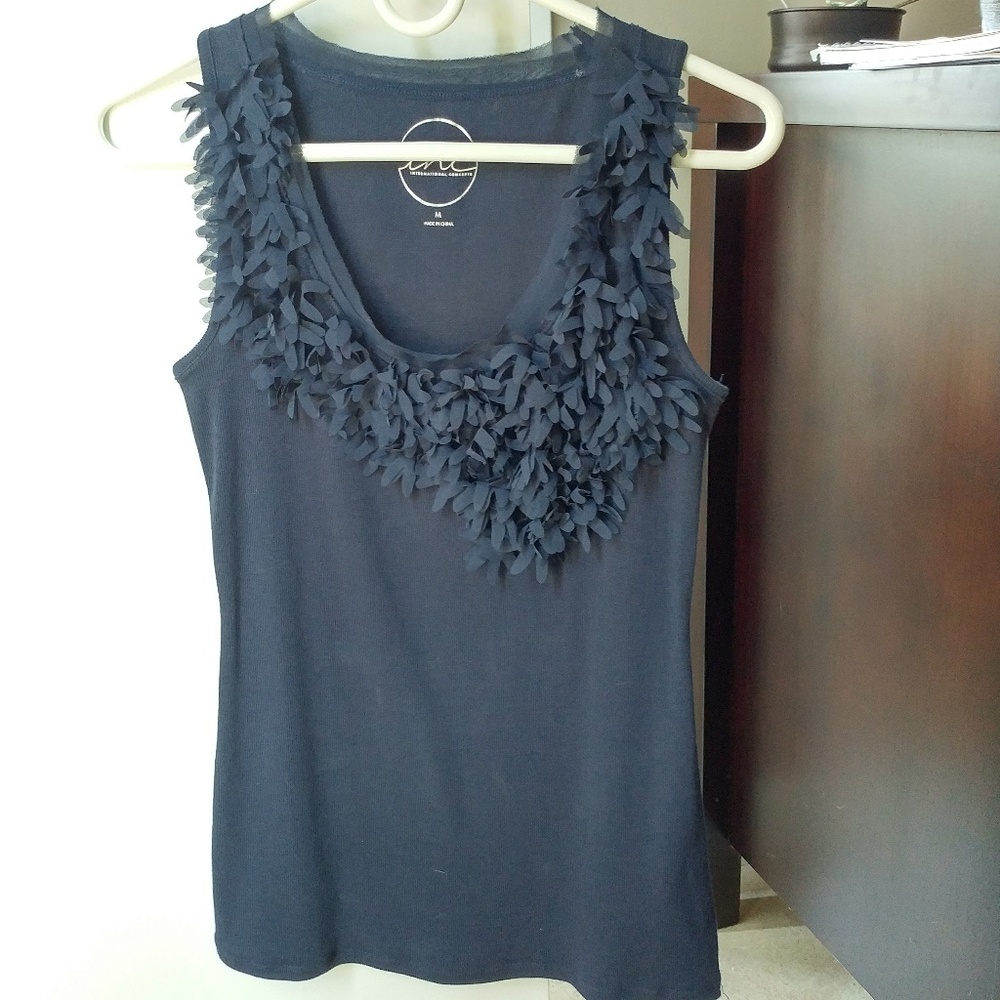 Like New Inc Navy Embellished Tank Top